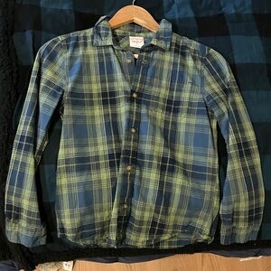 Jumping Beans Blue and Green Plaid Button Down Shirt